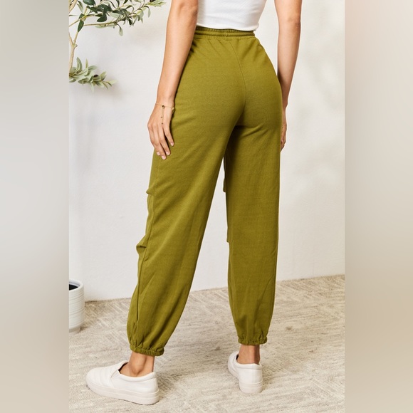 NEW Culture Code PLUS + REG Size Moss Green Cargo Pocket Jogger Sweatpants - Picture 4 of 8